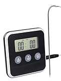 Lantelme 2153, Digital Backofenthermometer mit Fühler / Hitzebeständig bis 250°C, mit Alarm- und Timerfunktionen